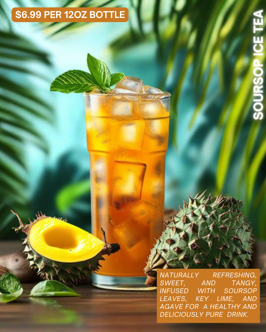 Soursop Ice Tea – 12 oz Bottle